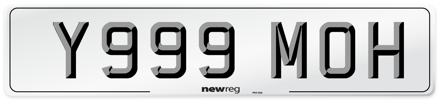 Y999 MOH Number Plate from New Reg